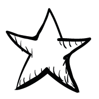 icone estrela preto e branco